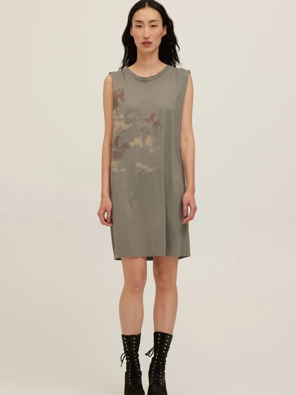 Project Social T Horses Tank Dress in Nickel